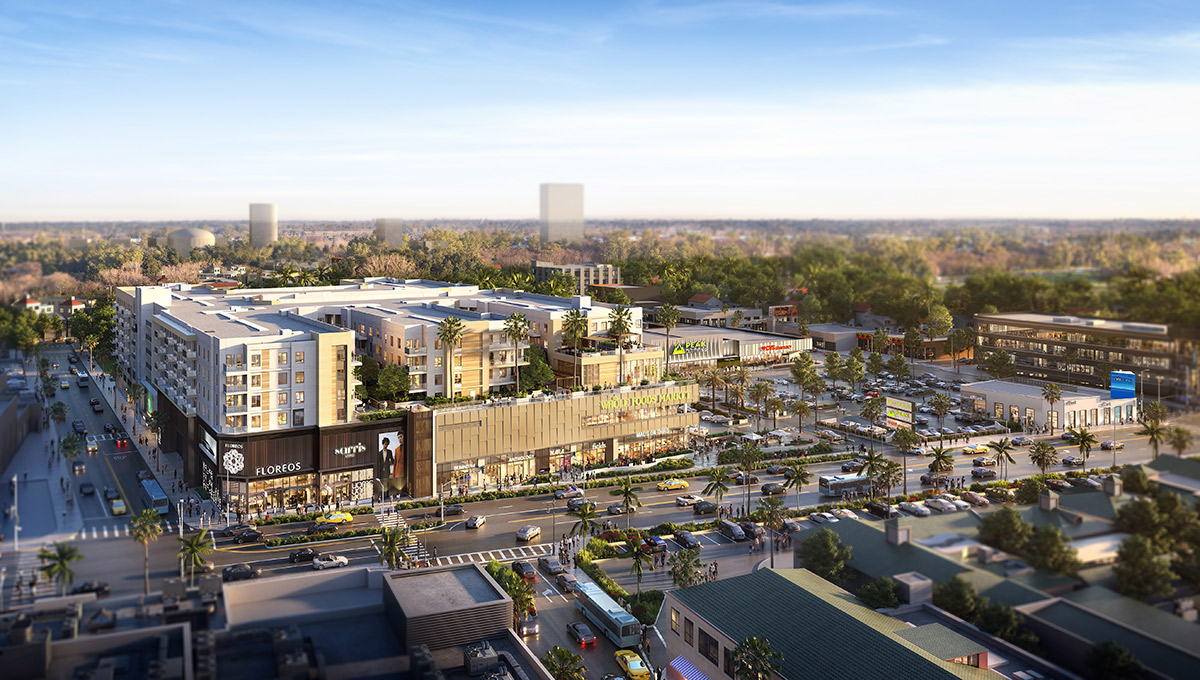 Aerial rendering of Bloom on Third at 3rd and Fairfax